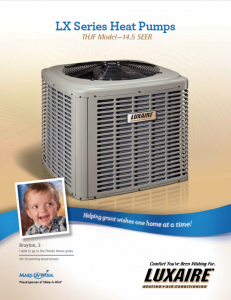 Luxaire THJF 16-SEER 1-stage heat pump